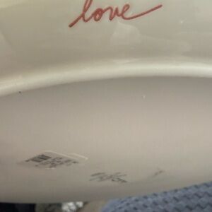 Ellen DeGeneres White Ceramic Bowl with Pink 'love' Script